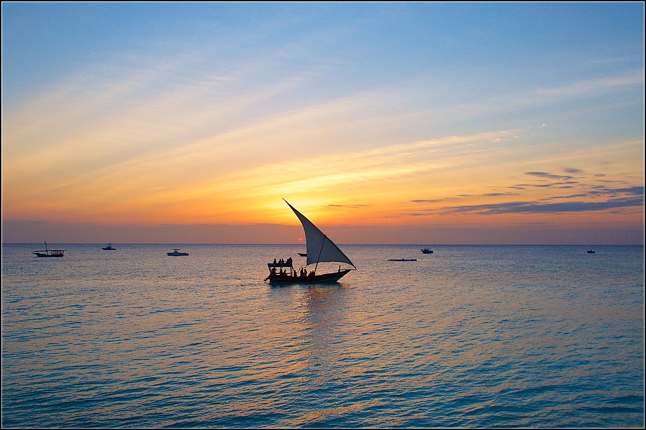 Dau u zalasku sunca na Zanzibaru